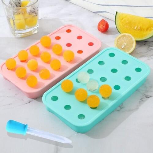 18 Holes 3D Mini Balls Silicone Ice Mold With Lid Round Chocolate Fondant Moulds Cake Decorating Tools Bar Wisky Ice Cube Tools