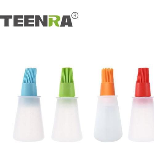 TEENRA Silicone Oil Brush Liquid Oil Baking Pastry Barbecue Cooking Tool Basting Brush Silicone Kitchen Baking Tool
