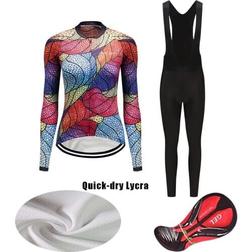 Sun-Proof Fall Cycling Clothing Women 2021 Sport Long Sleeve Road Bike Jersey Set Female Suit Bicycle Clothes MTB Dress Wear Kit