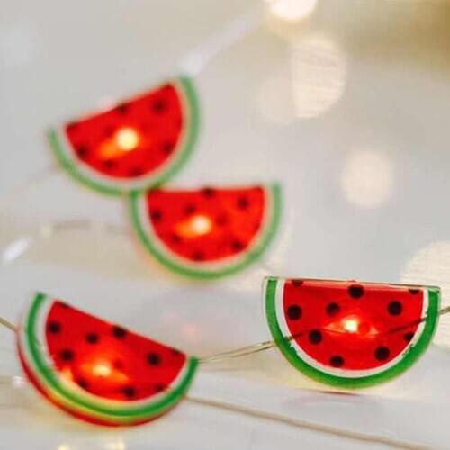 20LED Battery Operated Led Hanging Lights Watermelon String Fairy Lights For Christmas Party Patio Bedroom Kids Room Home Decor
