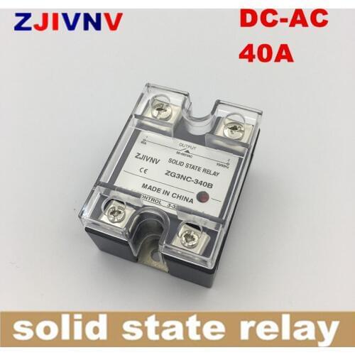 SSR high voltage single phase DC control AC Solid state relay 40a, input 3-32vdc, output 90~480vac, SSR 40DA ZG3NC-340B