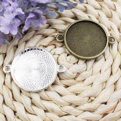 Fit 25mm Vintage Zinc Alloy Cabochon Frame bezel Settings Round Bezel For DIY Bracelet 10pcs/lot K05128