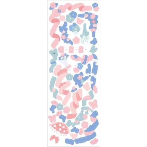 1PC Pink/Purple Holiday Card Décor Diary Sticker Scrapbook Stickers Lase Ink Printing Ribbon Sticker School Decoration 69HE