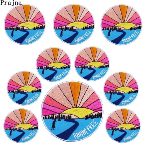 10PCS Ronm Free Nature Adventure Patches Iron On Embroidered Patches On Clothes DIY Mountain Patches For Clothing Accessories