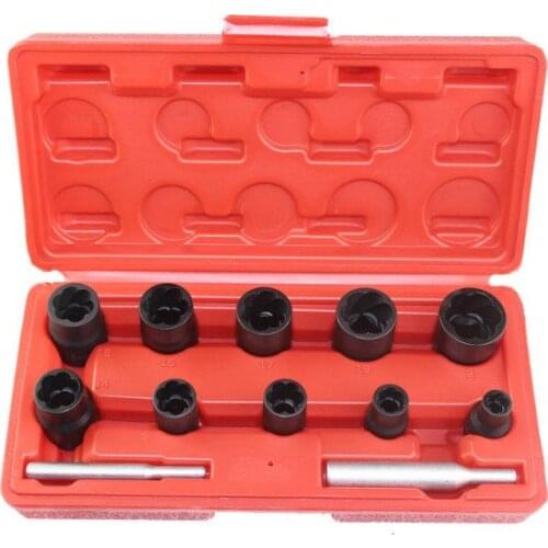12pcs Twist Socket Set 3/8" & 1/2" Dr. Damaged Lock Lug Nut Removal Socket Tool