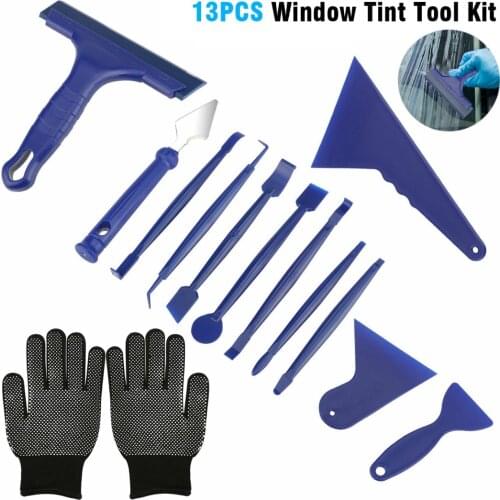 13pcs Car Vinyl Wrap Film Sticker Wrapping Tool Auto Window Tint Foil Magnetic Stick Squeegee Razor Scraper Tools