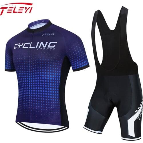 2021 Pro Team Cycling Jersey Set Men Mountain Bike Clothing Summer MTB Bicycle Wear Clothes Anti-UV Cycling Clothing triathlon