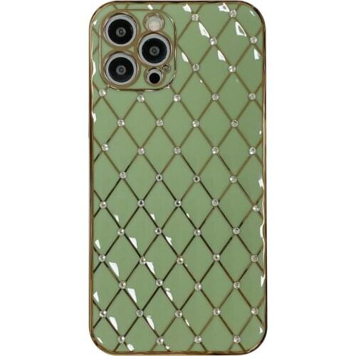 Blingbling Shiny Diamond Geometric Pattern Phone Case for iPhone 12 11 Pro XS Max XR X 7 8 Plus 12mini Soft Silicone Back Cover