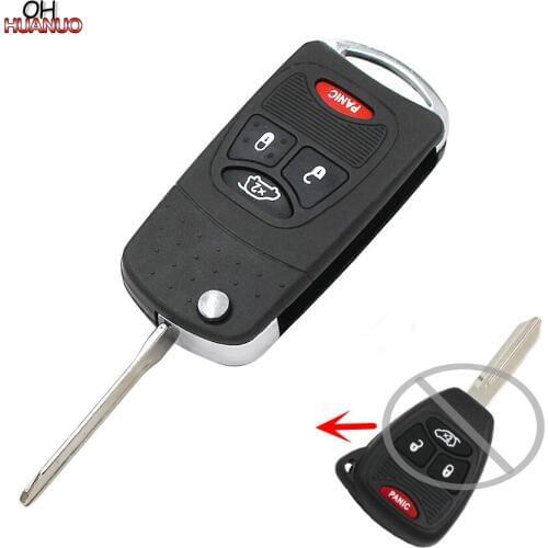 3+1/4 Buttons Remote Key Case Flip Key Shell Fob For Chrysler 200 PT Cruiser Sebring for Dodge Avenger Charger Nitro