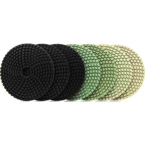 7Pcs/Set 4" Diamond Polishing Pad New Design Flexible Grinding Discs For Granite Artificial Stone Concrete Marble Polish Wheel