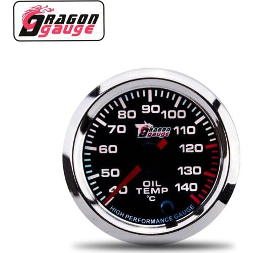 「DRAGON」52MM Oil Temperature Sensor Oil Temperature Meter Racing Instrument 7 Colors Light Conversion 12V Car Refit Accessories