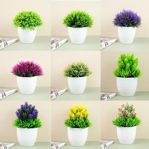 1pc Artificial Plants Green Bonsai Small Tree Pot Plants Fake Flower Potted Ornaments for Home Garden Party Craft Plant Decor