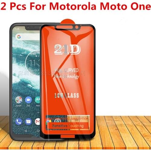 2 Pcs 21D Curved Tempered Glass For Motorola MOTO One Full Cover 11H Protective film Screen Protector For MOTO ONE one