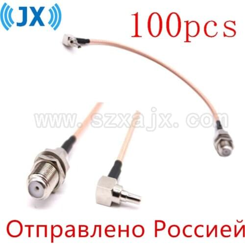 JX RUS Stock 100pcs F to CRC9 cable F female to CRC9 right angle RG316/RG174 Pigtail cable 10-60cm for Huawei 3G/4G USB Modem
