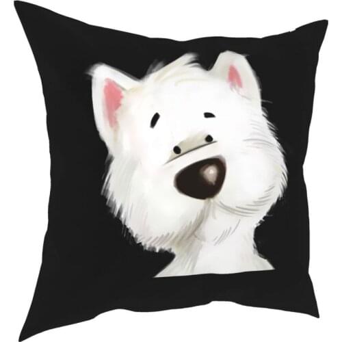 Westie Cute Puppy Throw Pillow Cover Throw Pillow West Highland Terrier Dog Creative Pillowcase