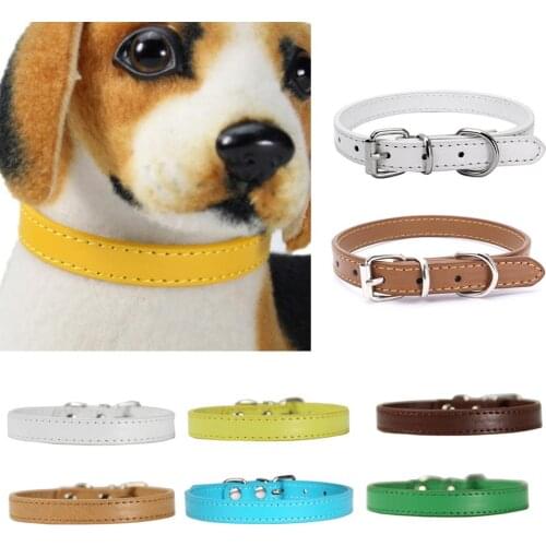 Nylon Dog Collar Adjustable Button Pet Safety Collar Dog Faux Leather Collar Puppy Leash Neck Strap Walking Traction Pet Supplie