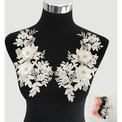 New arrive Various styles Embroidery Lace collar ABS pearl 3D flower Applique DIY Lace fabric Clothing Decorate Accessory Patch