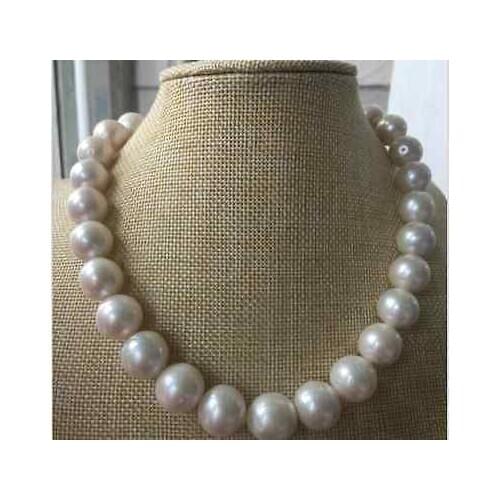 NEW huge13-14MM ROUND SOUTH SEA WHITE PEARL NECKLACE 18INCH 36"earring set