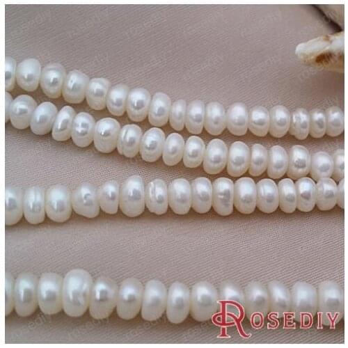 Wholesale 4.5*2.5mm Semiround Natural Freshwater Pearls Beads Diy Jewelry Findings Accessories Roughly 130 pieces(JM6699)