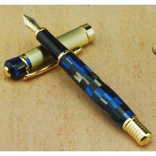 Kaigelu 336 Marble Celluloid Fountain Pen iridium Medium Nib Beautiful Blue Pattern Writing Pens Office For Best Stationery