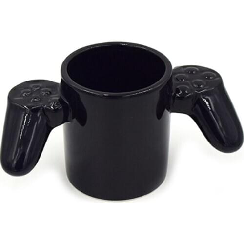 Personalized Creative Gamepad Shape Coffee Cup "Game Over" Letter Print in Bottom Inside Mugs Handle Controller Home Kitchen