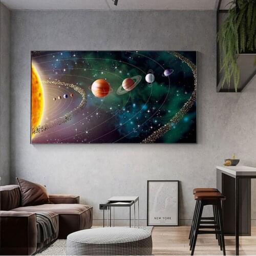 Solar System Planet Landscape Canvas Paintings Modern Posters and Prints Abstract Wall Art Pictures for Living Room Home Decor