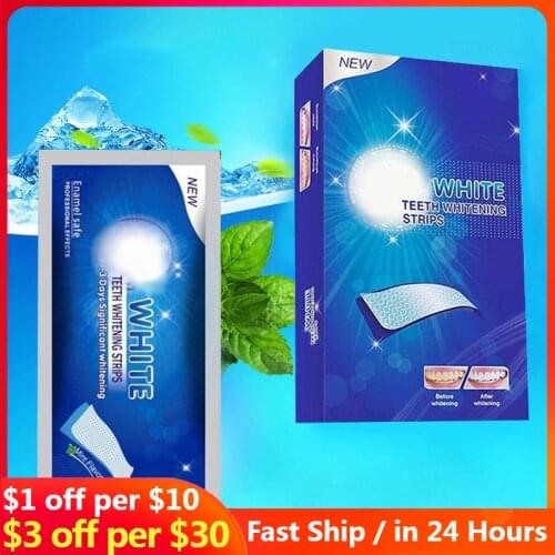 28pcs/14pairs Advanced Teeth Whitening Strips Tooth Stain Removal Oral Hygiene Care Dental Shade Bleaching Kit Enamel White Tool