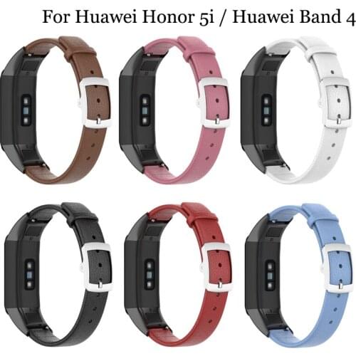 6 colors Leather Wrist Strap for Huawei Honor 5i watch Accessories replacement watchstrap for Huawei Band 4 watchband