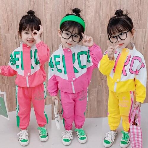 Spring Autumn Kid Boy Girl Clothing New Casual Tracksuit Long Sleeve Letter Zipper Sets Infant Clothes Baby Pants 1 2 3 4 Years