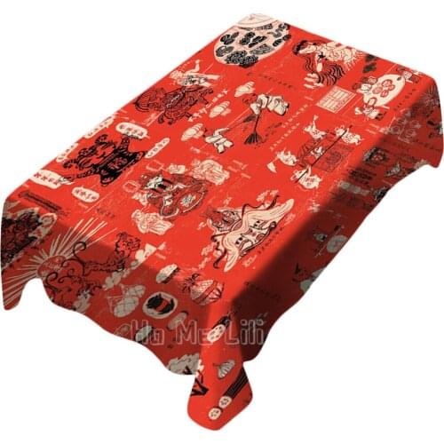 Chinese National Wind Pattern Zodiac God Of Wealth Good Luck Tablecloth Indoor And Outdoor Art Decoration