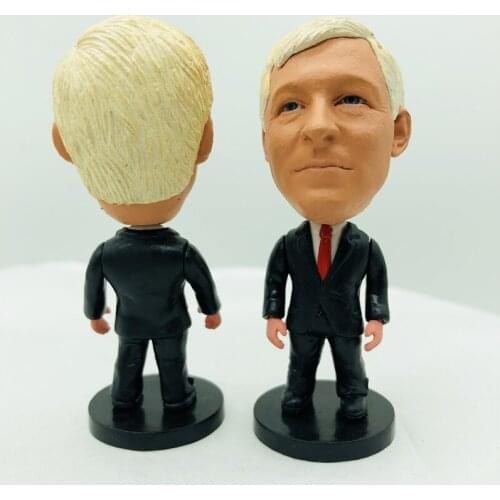 Soccerwe 2.55" Height Soccer Manager Doll Sir Ferguson Figuress Black Suit Movable Base