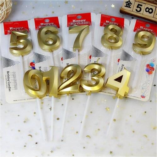 Happy Birthday 0-9 Number Candles Home Decoration Accessories Number Candle Party Cake Topper Baby Shower for Girl Boy Kids Gift