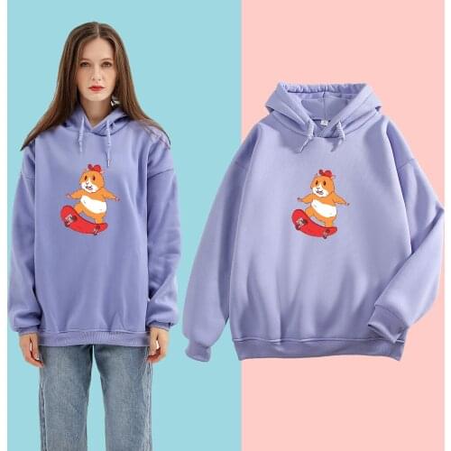 Kawaii Guinea Pig Hoodie Aesthetic Harajuku Overszied Sweetshirt for Girls Autumn Winter Long Sleeve Hoody Ladies Cute Pink Tops