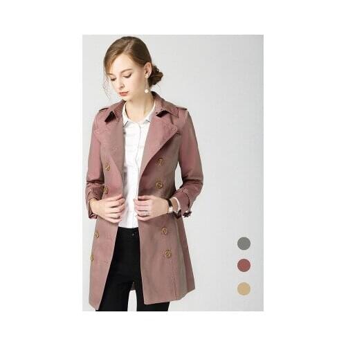 Top brand New British Autumn Style Double-breasted Slim Long Trench B2 high quality