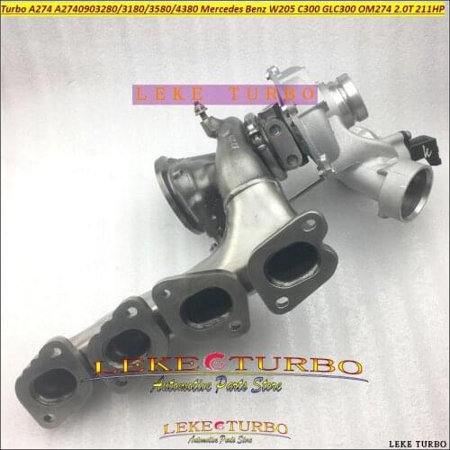 Turbo A274 A2740903280 A2740903180 A2740903580 A2740904380 Turbocharger For Mercedes Benz W205 C300 GLC300 OM274 2.0T 184 211HP