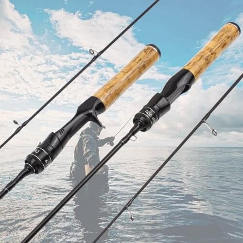 1.68M ul Lure rod Carbon Fishing Rods 2 tips Soft Fishing Pole wooden handle Spinning Casting Rod Super light Trout Rod