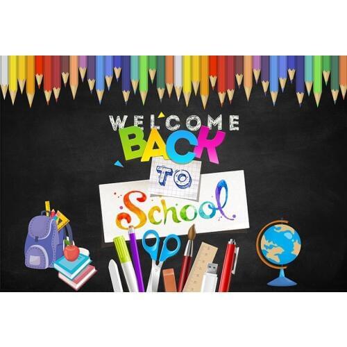 Drawing pencils kid photo background vinyl back to school photography backdrops for photographer studio props fotografia lv-2191