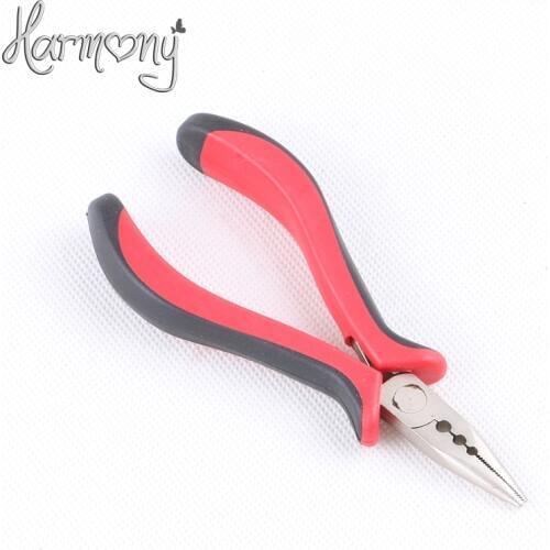 1 piece 3 holes Straight tip with teeth hair pliers for Microring prebonded hair extensions tools