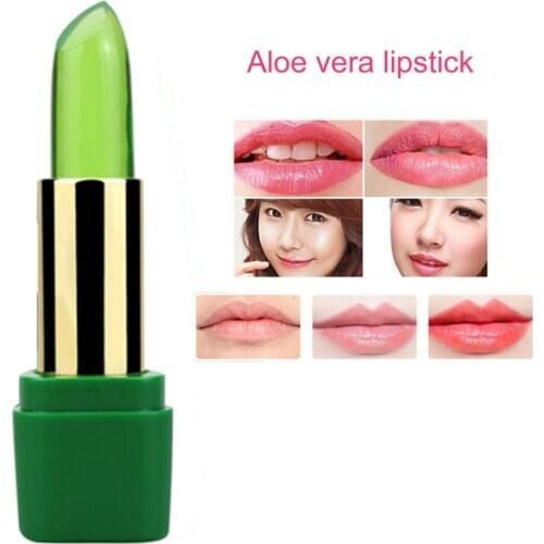 1pc Aloe Vera Lipstick Moisturizing Lip Balm Long Lasting Lip Stick Magic Temperature Changing Color Lips Care Beauty Cosmetics