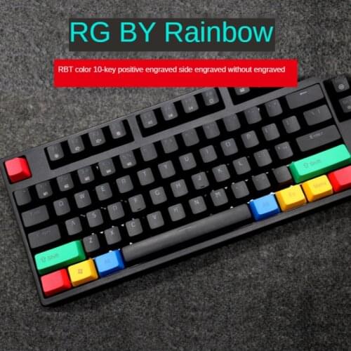 10-key Color Keycaps RGBY Positive Engraving, Side Engraving Without Engraving, PBT Sublimation OEM Highly Mechanical Keyboard