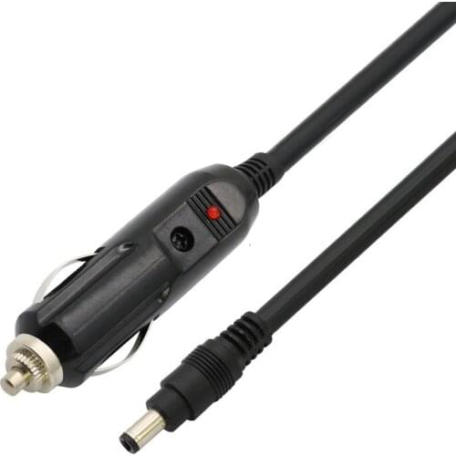 100PCS DC 5.5 x 2.1mm Car Charger Cigarette Lighter Power Adapter Plug 1m Cable For Battery Charger LED Light Car Air Purifier