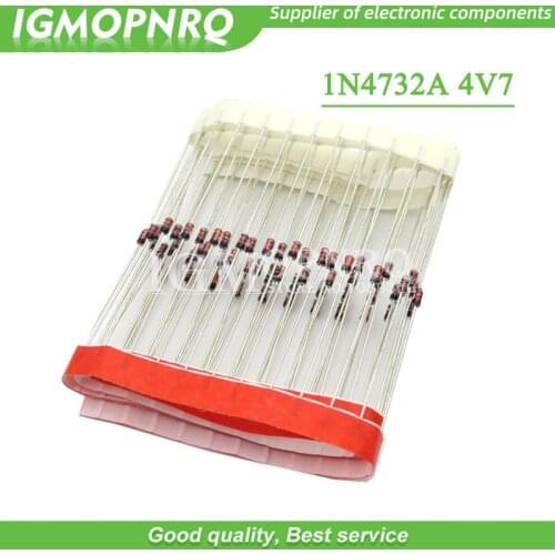 100PCS Zener diode 1W 4.7V 1N4732A 1N4732 DO-41 4V7 1W Zener diode