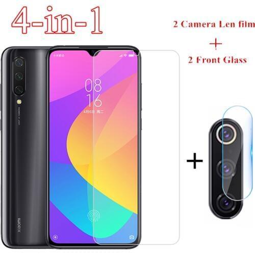 2Pcs For Xiaomi Mi 9 10 Lite Glass For Xiaomi Redmi Note 9s 8 7 Pro 8T 8A 7A 6A Tempered Glass Screen Protector Camera Len Film