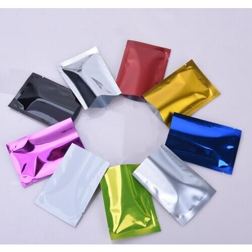 300pcs Open Top Color Aluminum Foil Bag Herbal Medicine Tea Packaging Bag Heat Sealing Vacuum Bag Wedding Gift Pouch