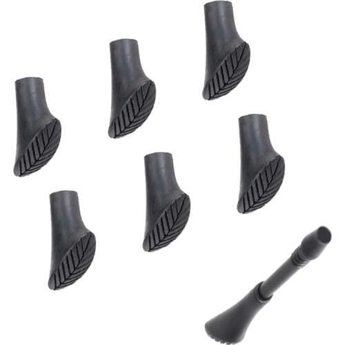 6Pcs Trekking pole cane climb outdoor camp nordic walk stick hike protector cap tip rubber replacement alpenstock