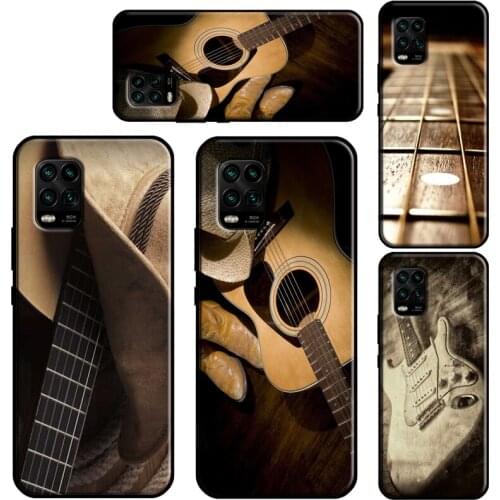 Retro Guitar Music Case For Xiaomi Mi 11 Lite Ultra 9T 10T Pro Mi Note 10 Lite POCO F3 M3 X3 Pro TPU Cover