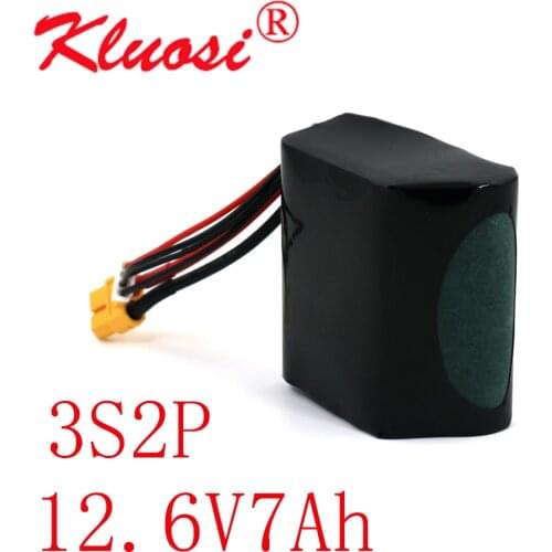 KLUOSI 12V 7Ah 3S2P 12.6V High Capacity UAV Rechargeable Li-ion Battery for Parrot Disco Various RC Airplane Drone Quadrotor Etc