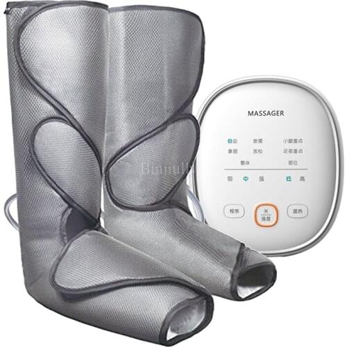 Leg Massager Air Compression Circulation Foot and Calf Massager with Handheld Controller Warm knee Massager