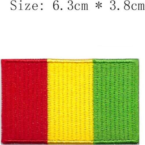 Guinea embroidery flag patch Conakry city emblem shipping for Motorcycle Jacket coat Wholesale iron sew right chest