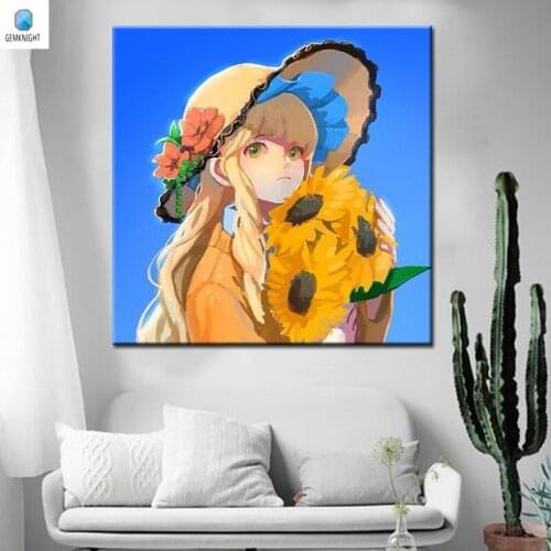 Coloring by numbers Sunflowers modular painting digital paint by numbers diy digital painting home decor for living room